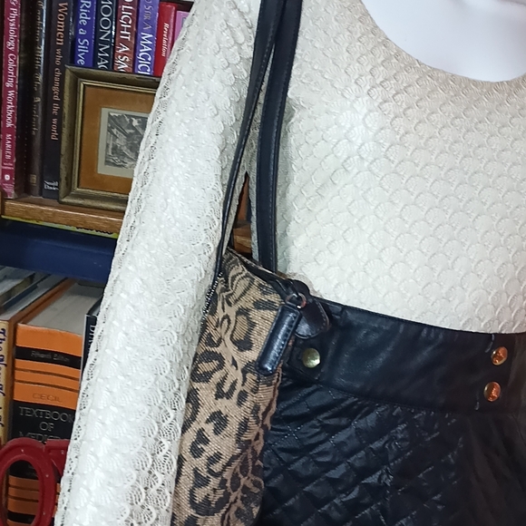 Sag Harbor Leopard Print Tote Bag with Black Accents - Picture 7 of 7